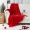 Christmas Red Throw Blanket for Couch, Soft Chenille Throw Blankets with Decoration Tassel, Velvety Texture Knitted Throw for Home Couch Sofa Chair Bed (Christmas Red, 50 x 60 Inches)